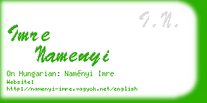 imre namenyi business card
